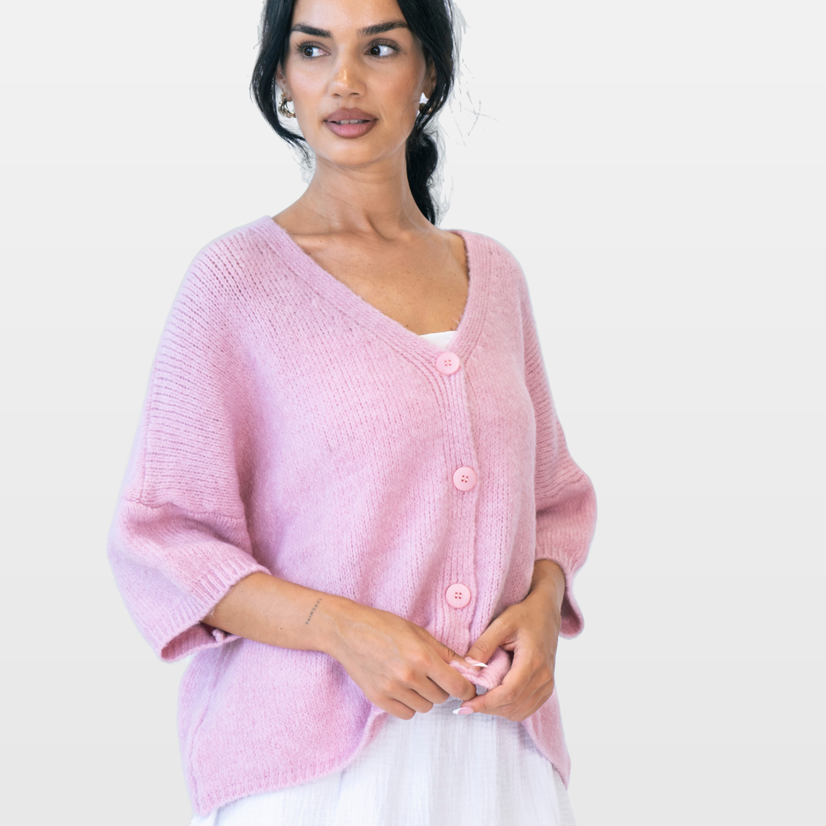Sandra | Cárdigan oversize con mangas 3/4