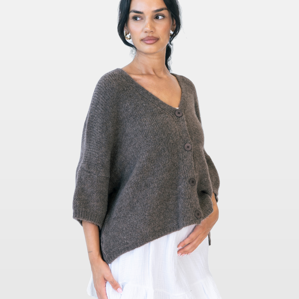 Sandra | Cárdigan oversize con mangas 3/4