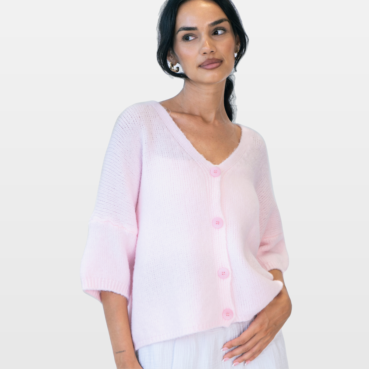 Sandra | Cárdigan oversize con mangas 3/4