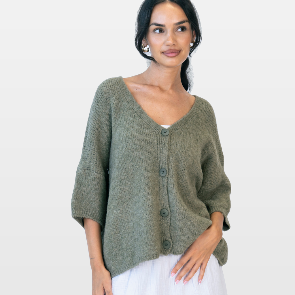 Sandra | Cárdigan oversize con mangas 3/4