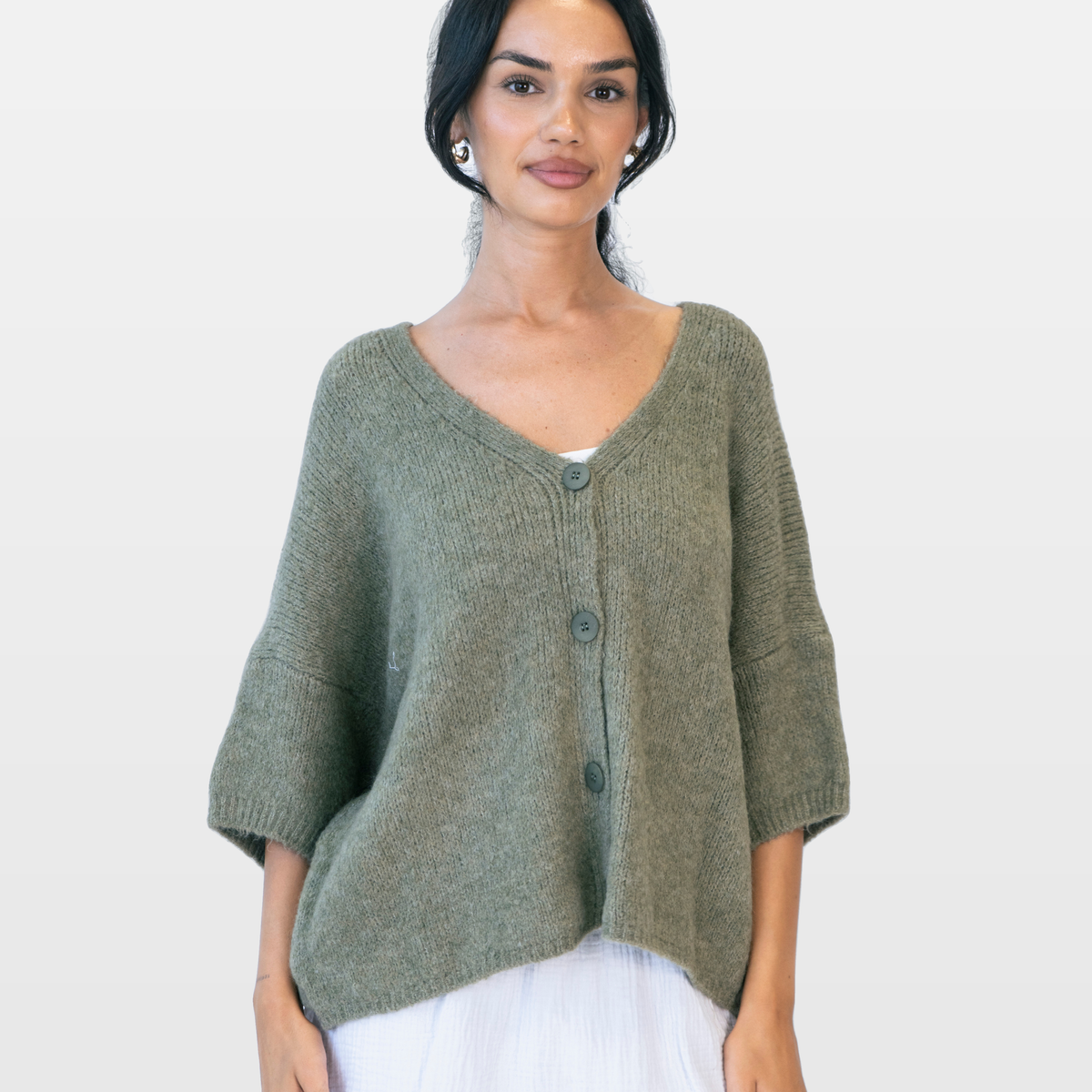 Sandra | Cárdigan oversize con mangas 3/4