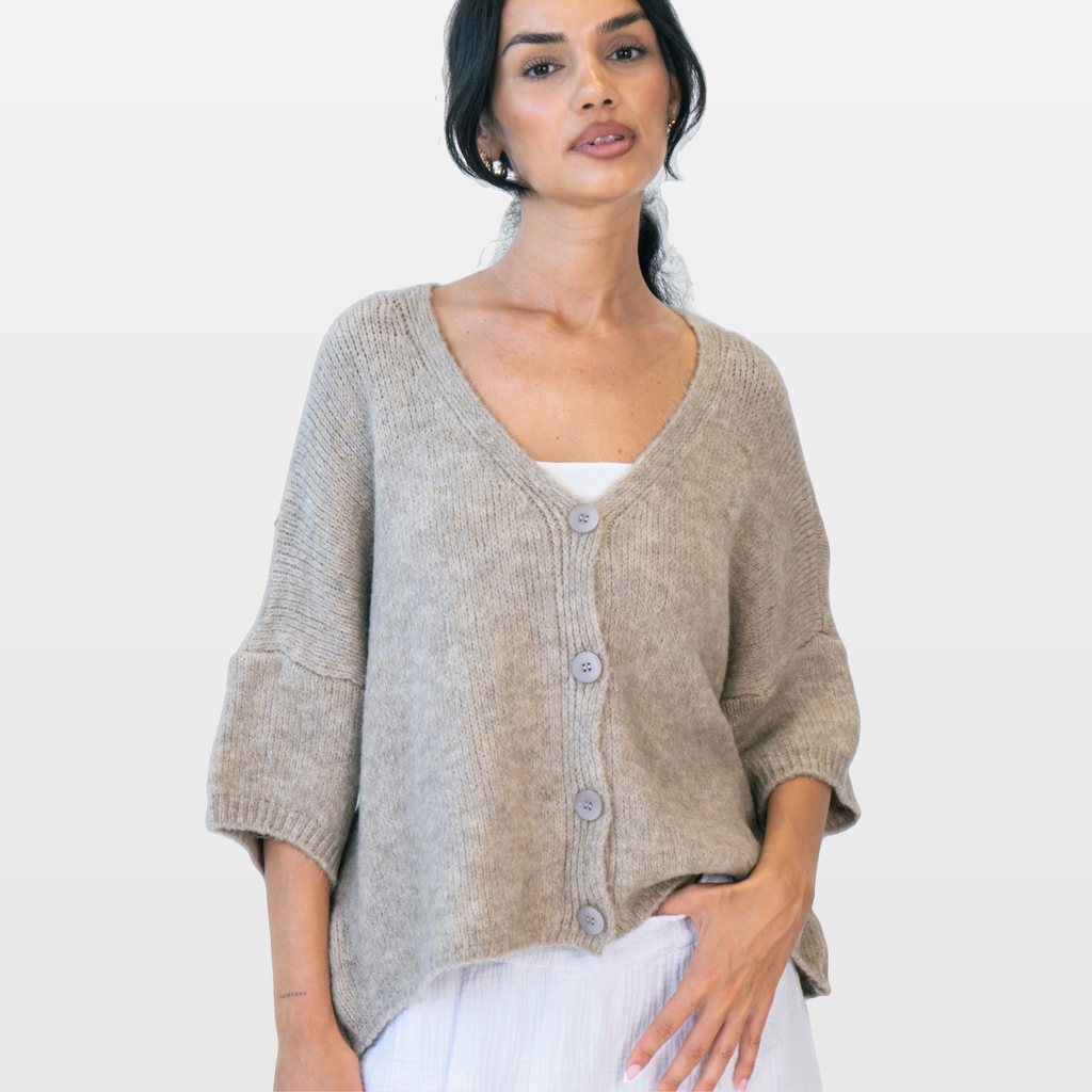 Sandra | Cárdigan oversize con mangas 3/4