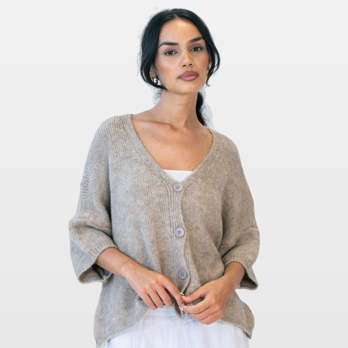 Sandra | Cárdigan oversize con mangas 3/4