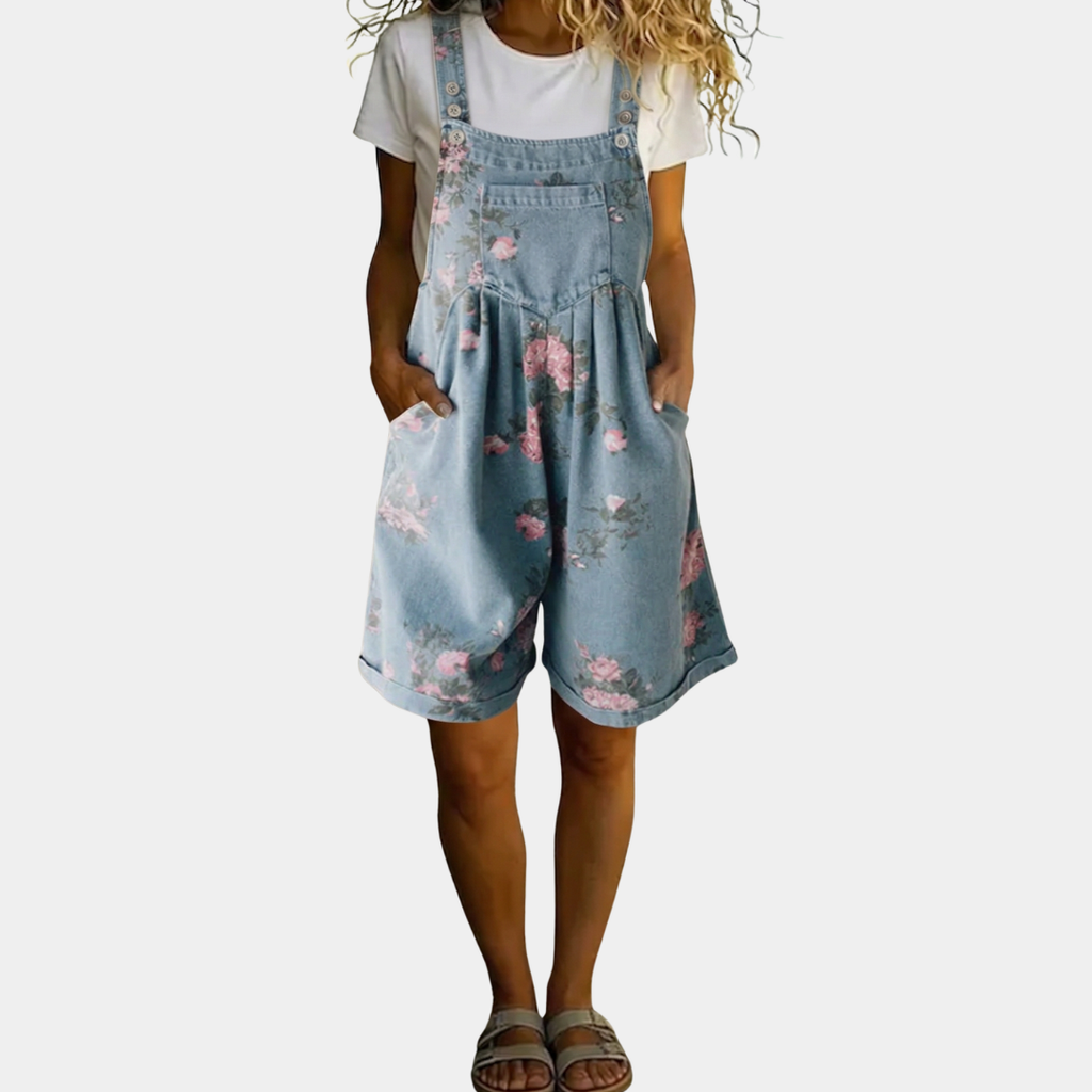Judith | Conjunto Floral Denim Lavado Vintage Sensación Algodón Suave