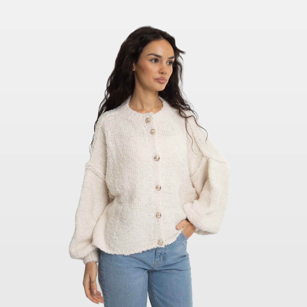 Marisa | Cárdigan corto oversize de bouclé