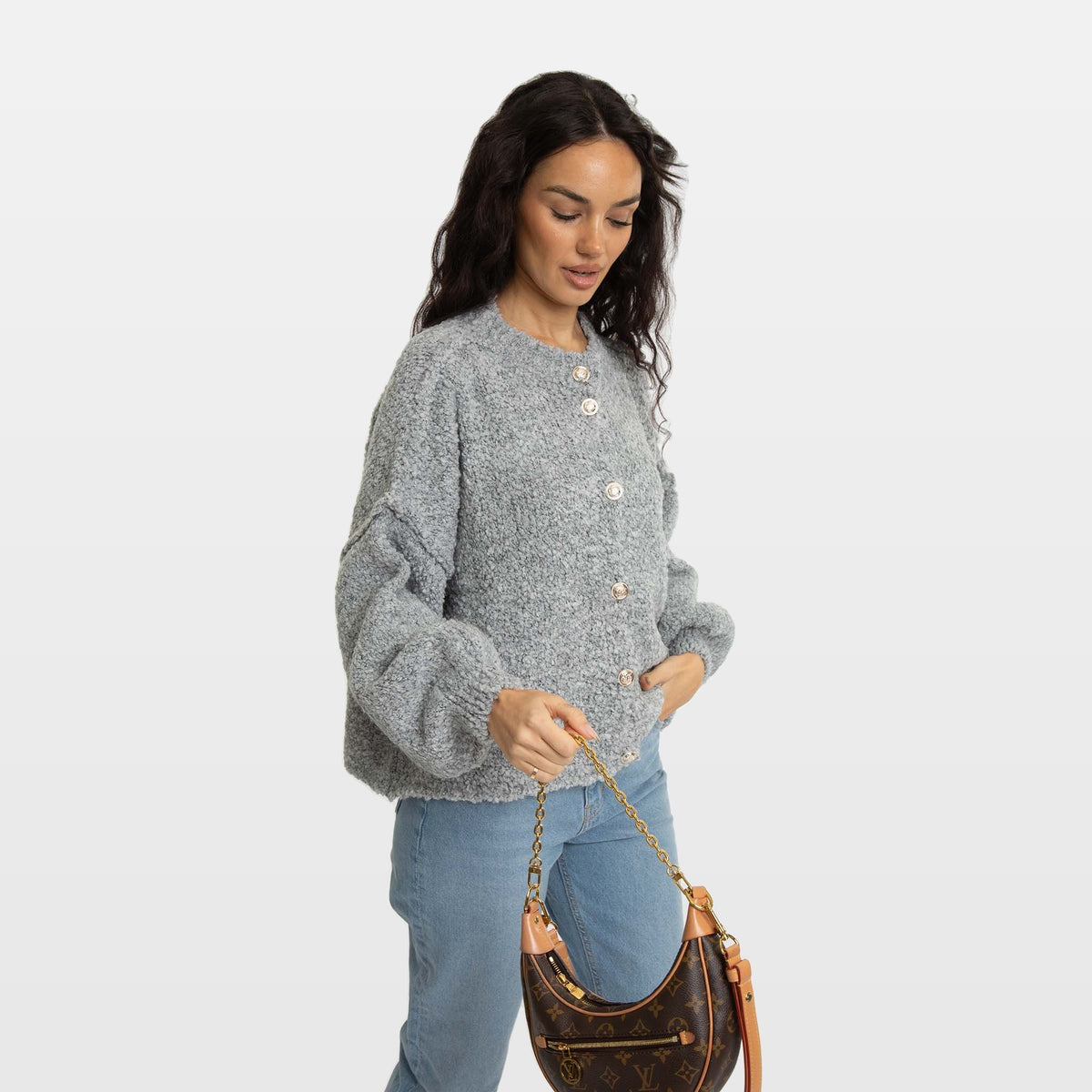 Marisa | Cárdigan corto oversize de bouclé