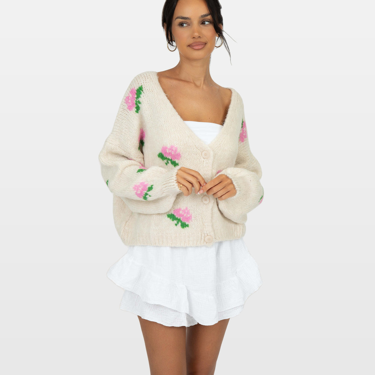 Tecla | Cárdigan rosa oversize