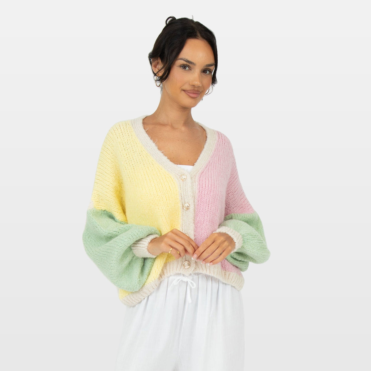 Fiamma | Cárdigan oversize de terciopelo pastel