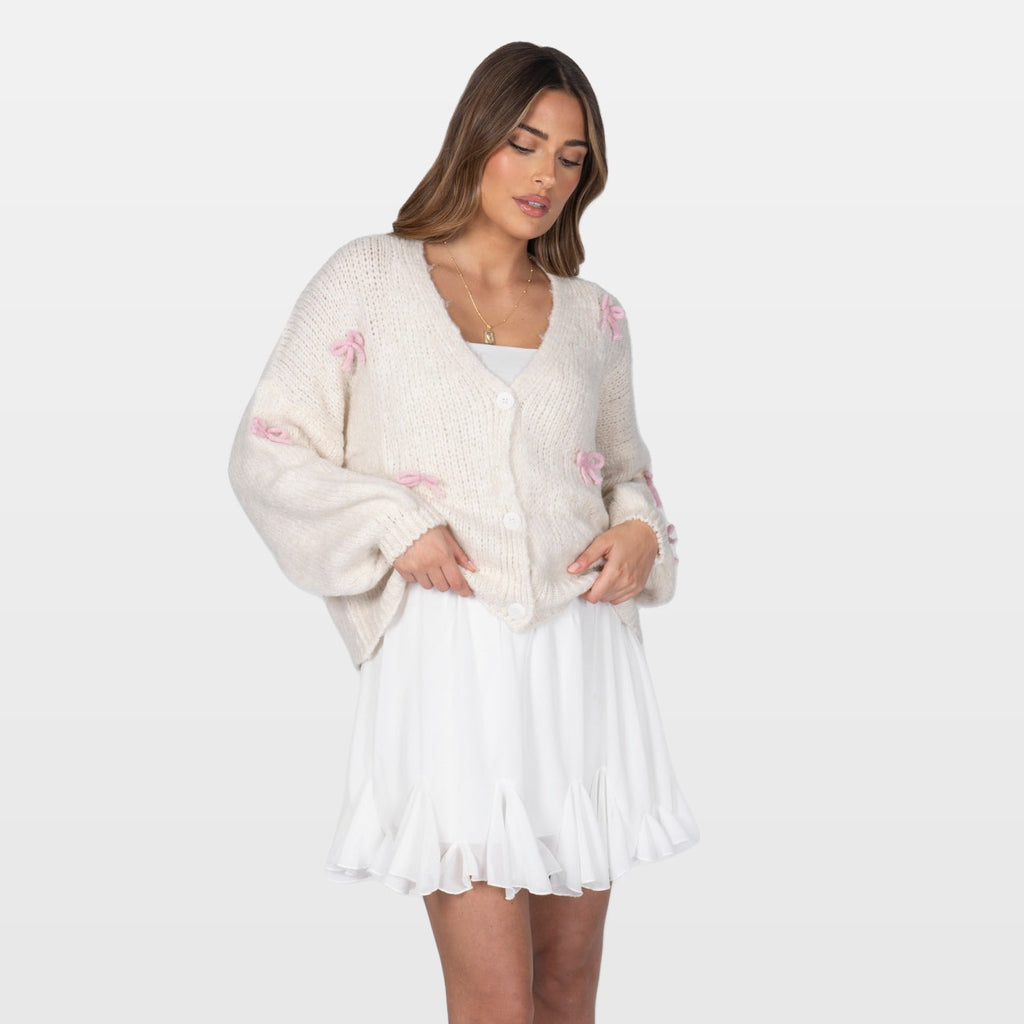Letizia | Cárdigan oversize con mini lazos