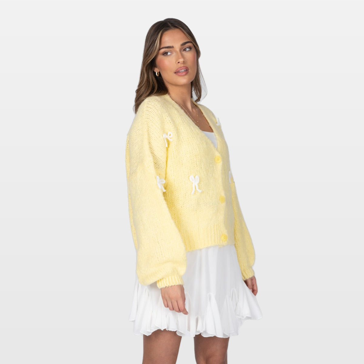Letizia | Cárdigan oversize con mini lazos