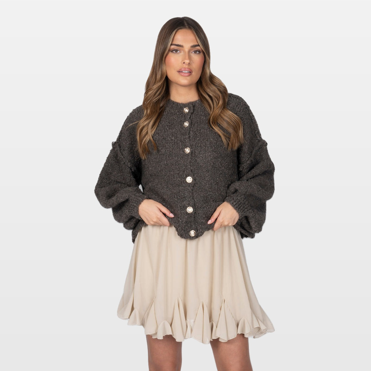 Marisa | Cárdigan corto oversize de bouclé