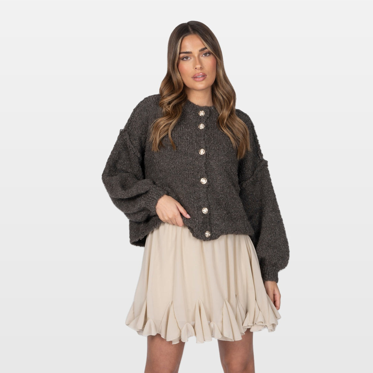 Marisa | Cárdigan corto oversize de bouclé