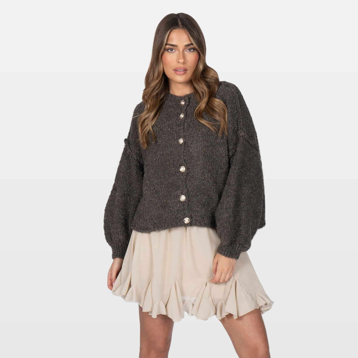 Marisa | Cárdigan corto oversize de bouclé