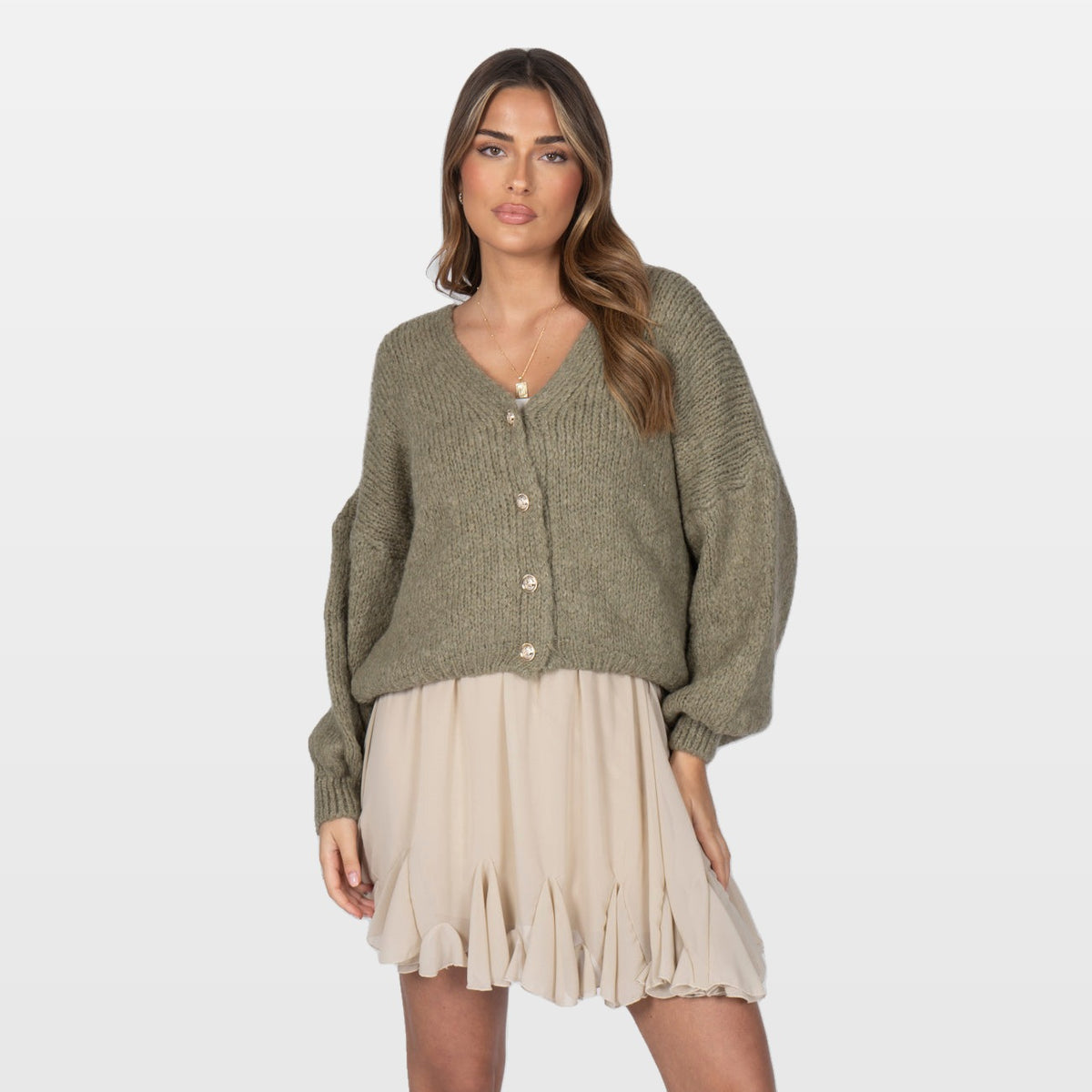 Carla | Cárdigan corto oversize con cuello en V