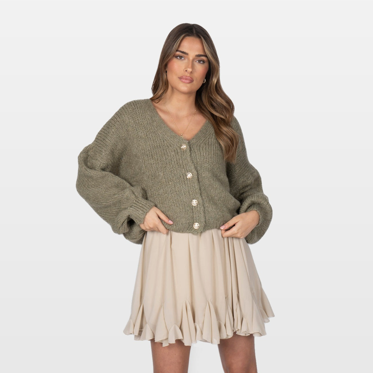 Carla | Cárdigan corto oversize con cuello en V