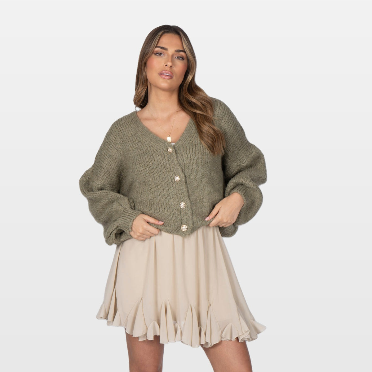 Carla | Cárdigan corto oversize con cuello en V