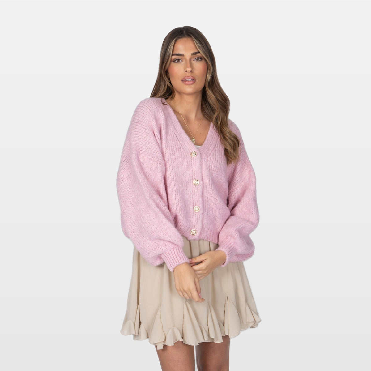 Carla | Cárdigan corto oversize con cuello en V