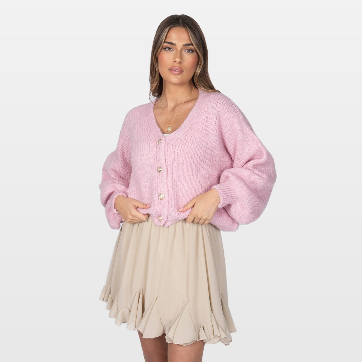 Carla | Cárdigan corto oversize con cuello en V