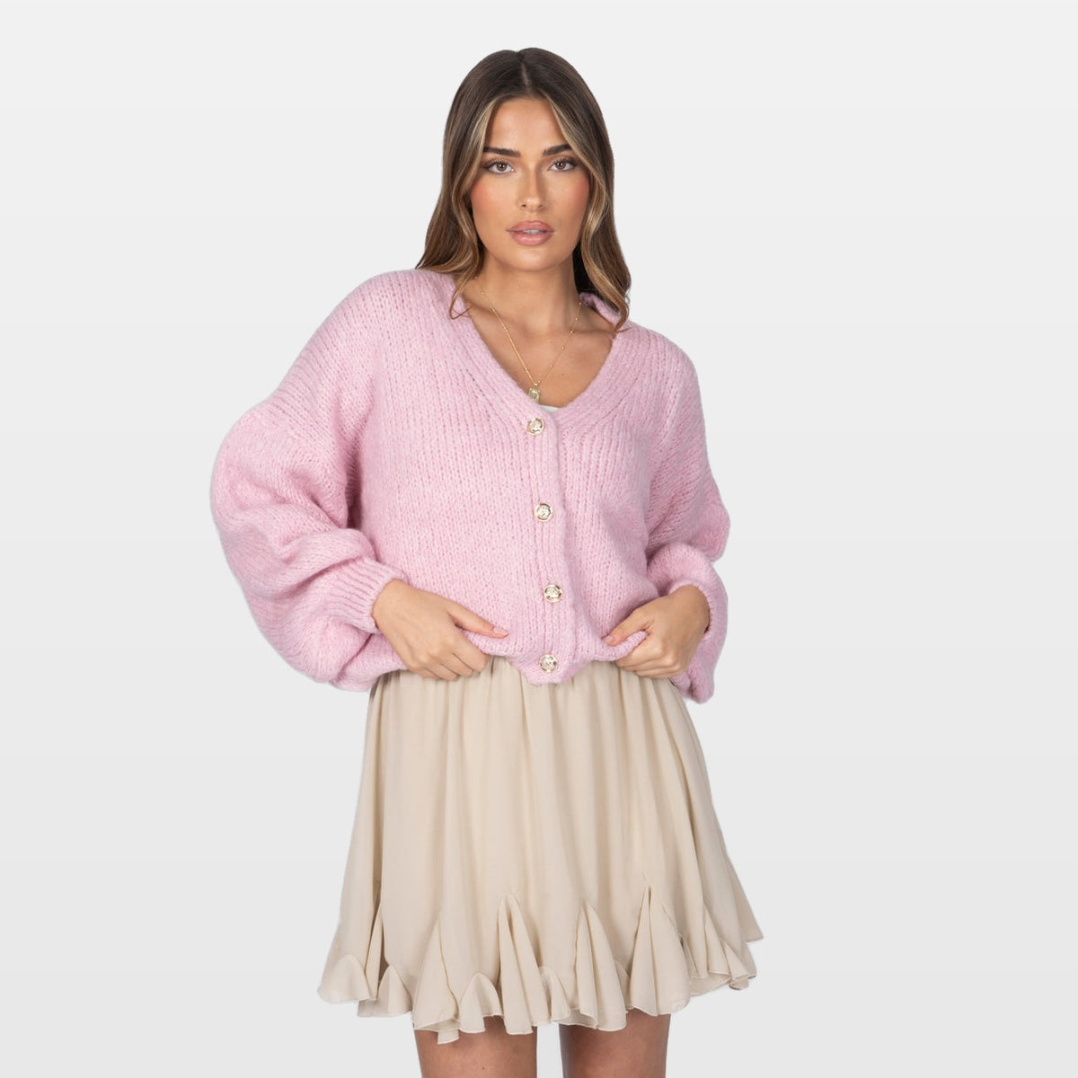 Carla | Cárdigan corto oversize con cuello en V