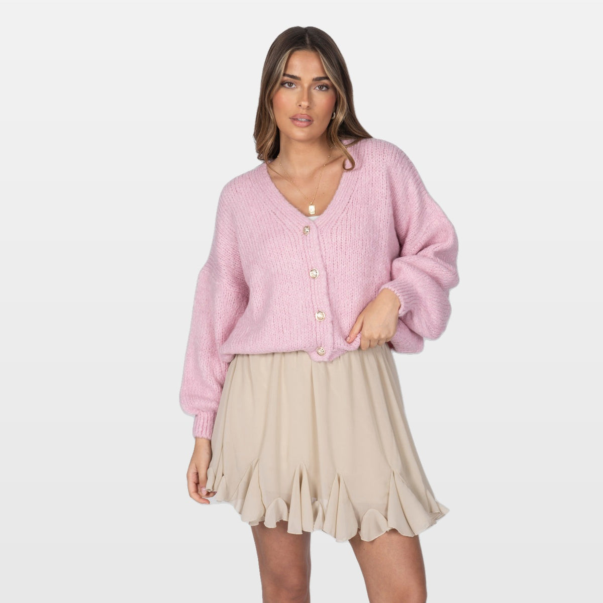 Carla | Cárdigan corto oversize con cuello en V