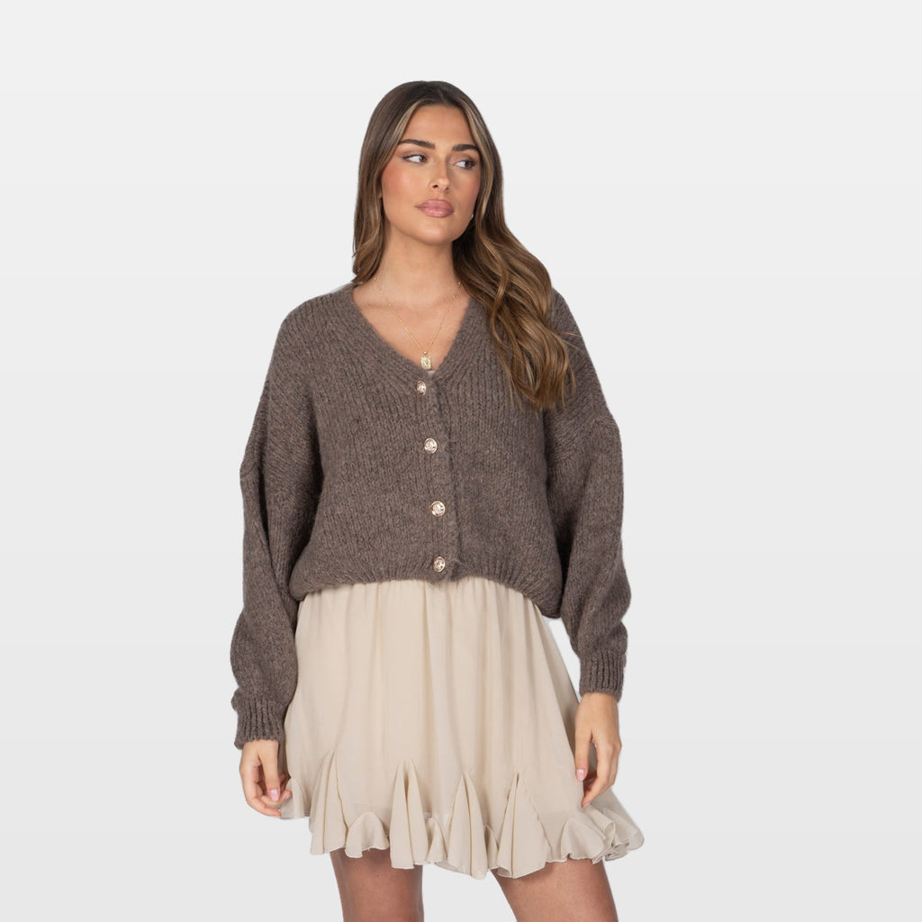 Carla | Cárdigan corto oversize con cuello en V