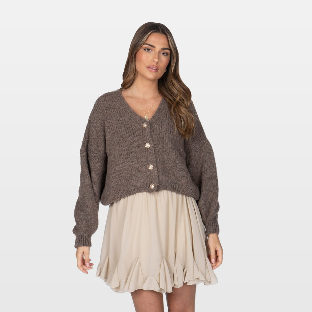 Carla | Cárdigan corto oversize con cuello en V