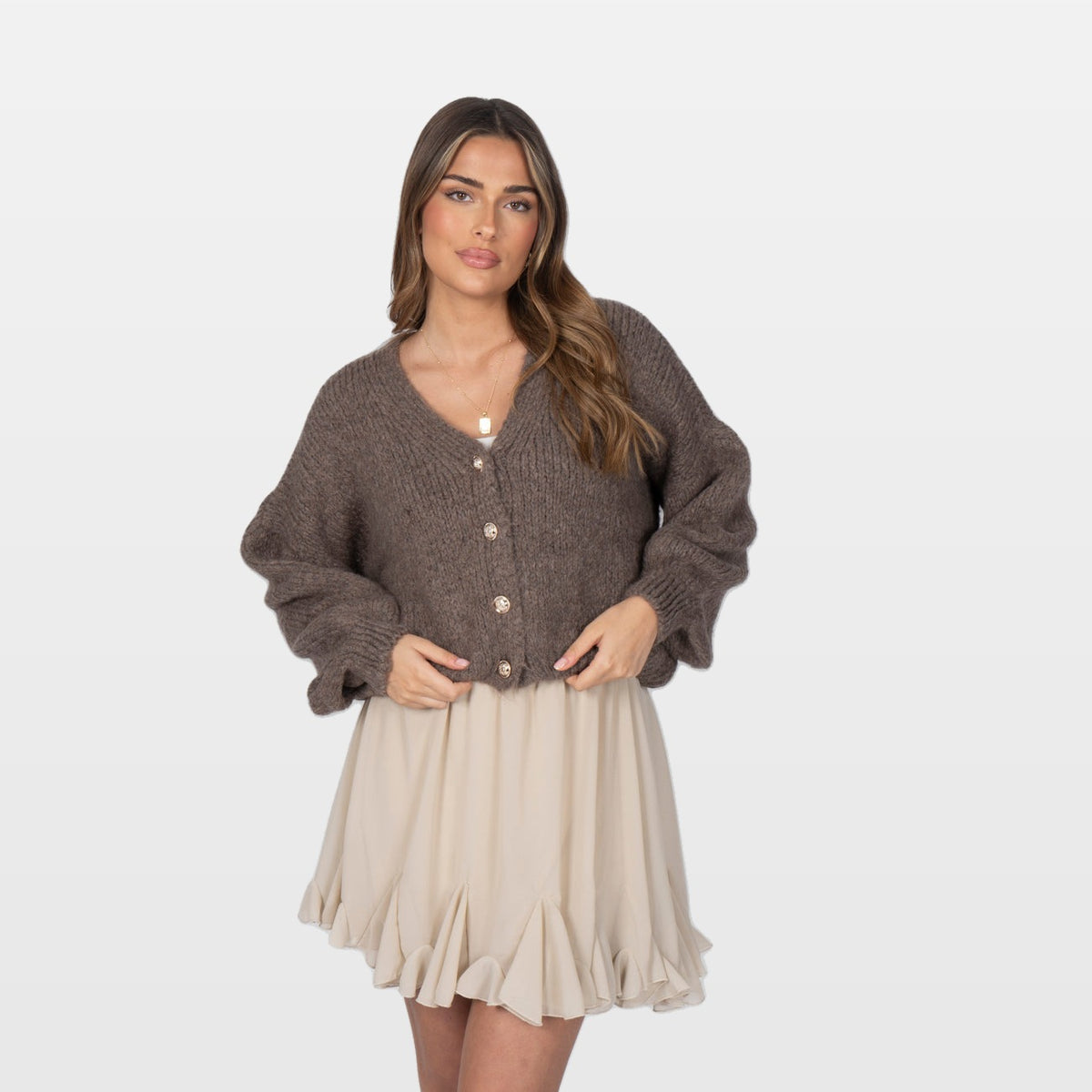 Carla | Cárdigan corto oversize con cuello en V