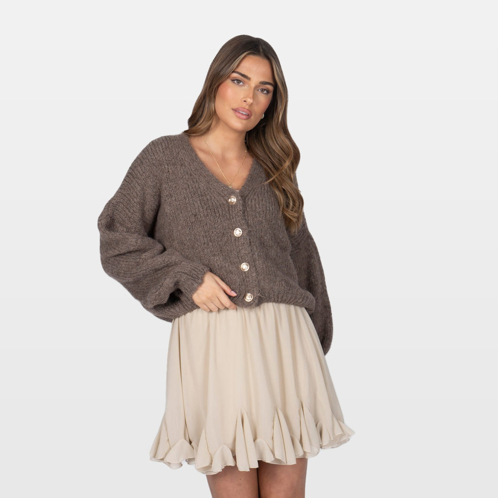 Carla | Cárdigan corto oversize con cuello en V