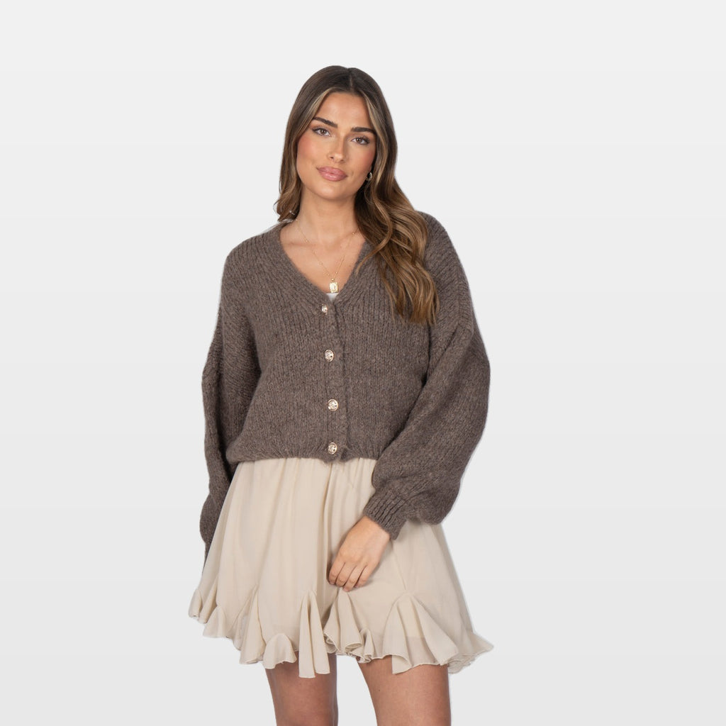 Carla | Cárdigan corto oversize con cuello en V