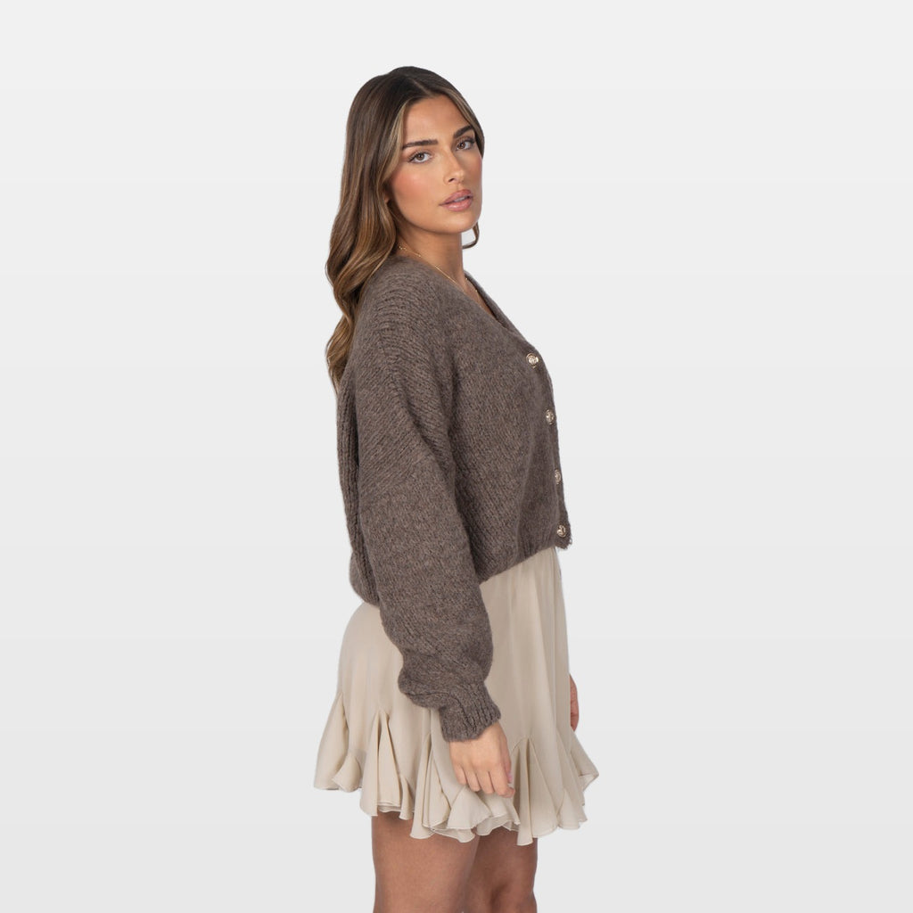 Carla | Cárdigan corto oversize con cuello en V