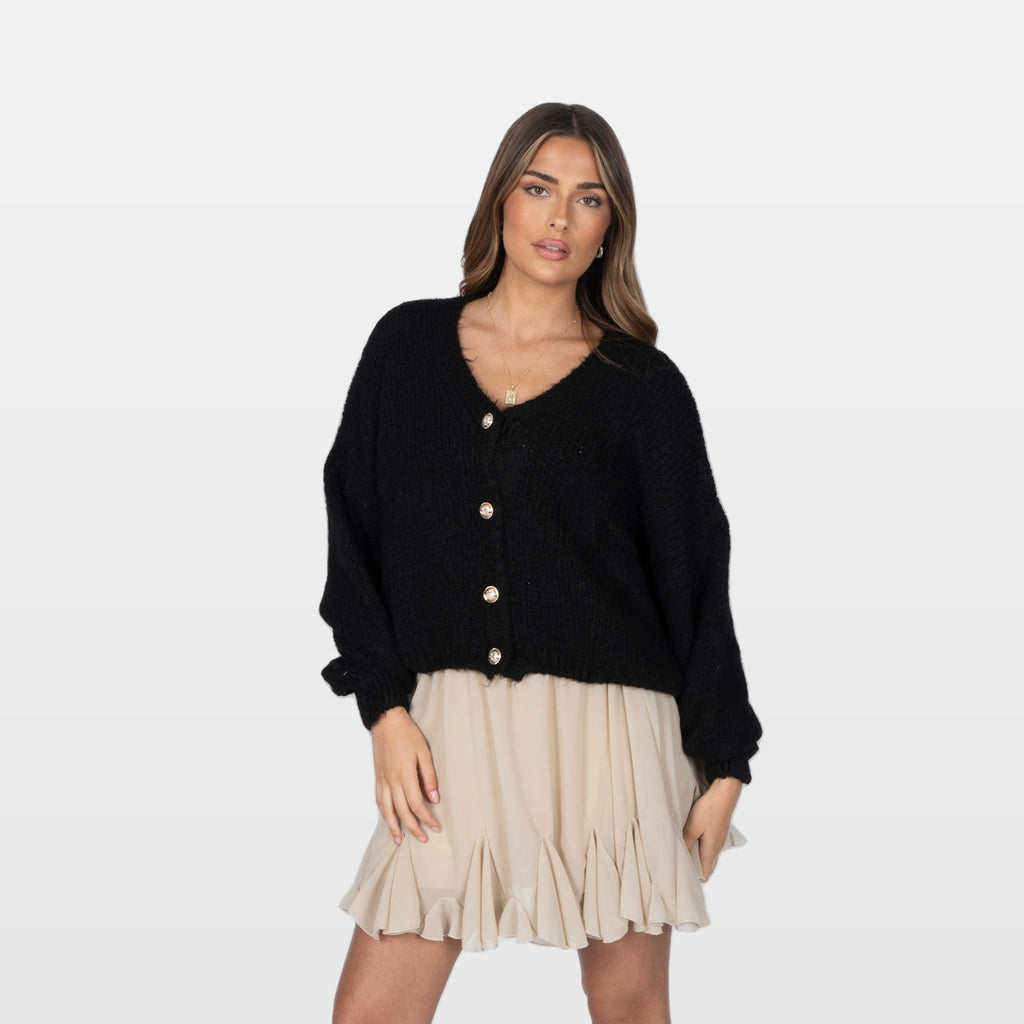 Carla | Cárdigan corto oversize con cuello en V
