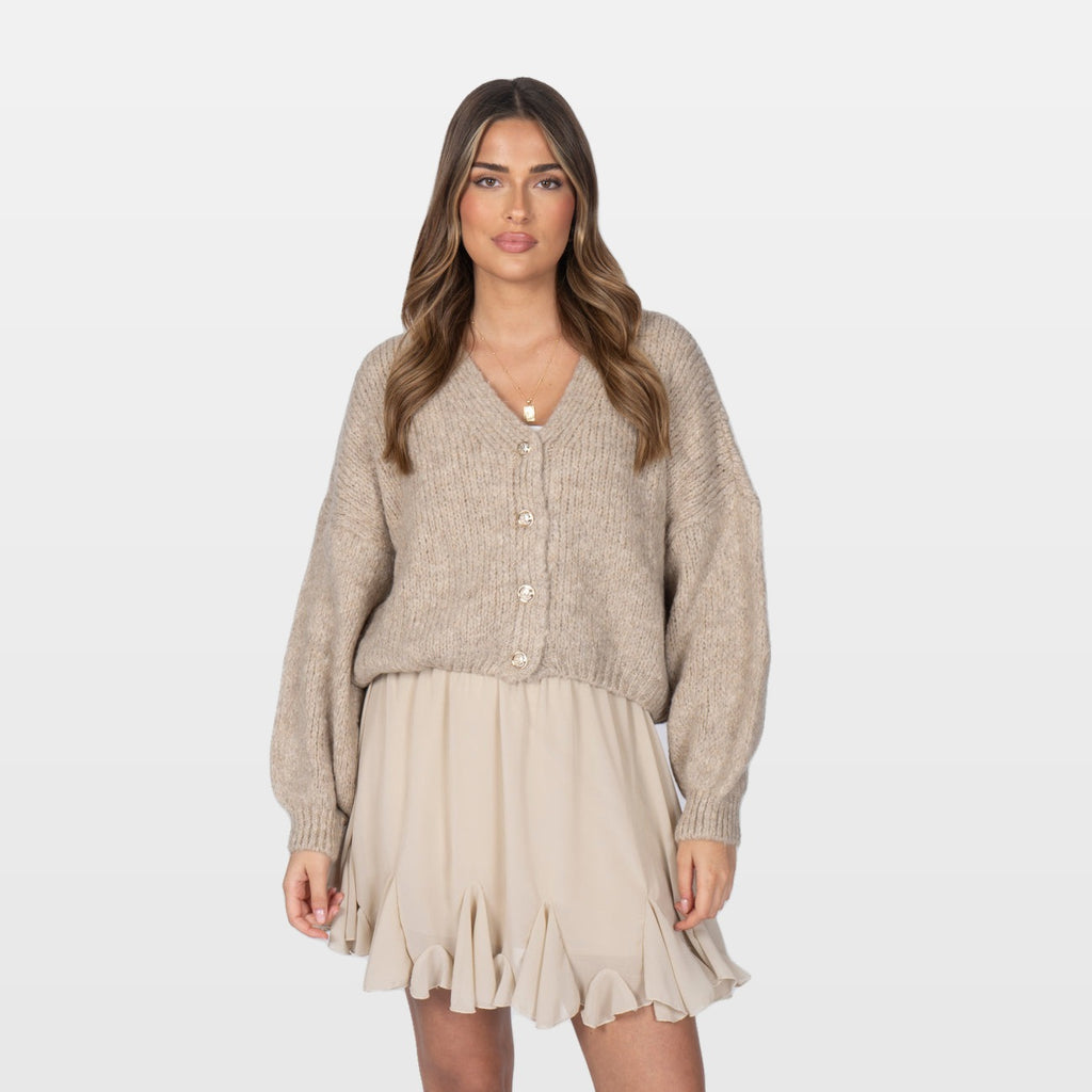 Carla | Cárdigan corto oversize con cuello en V