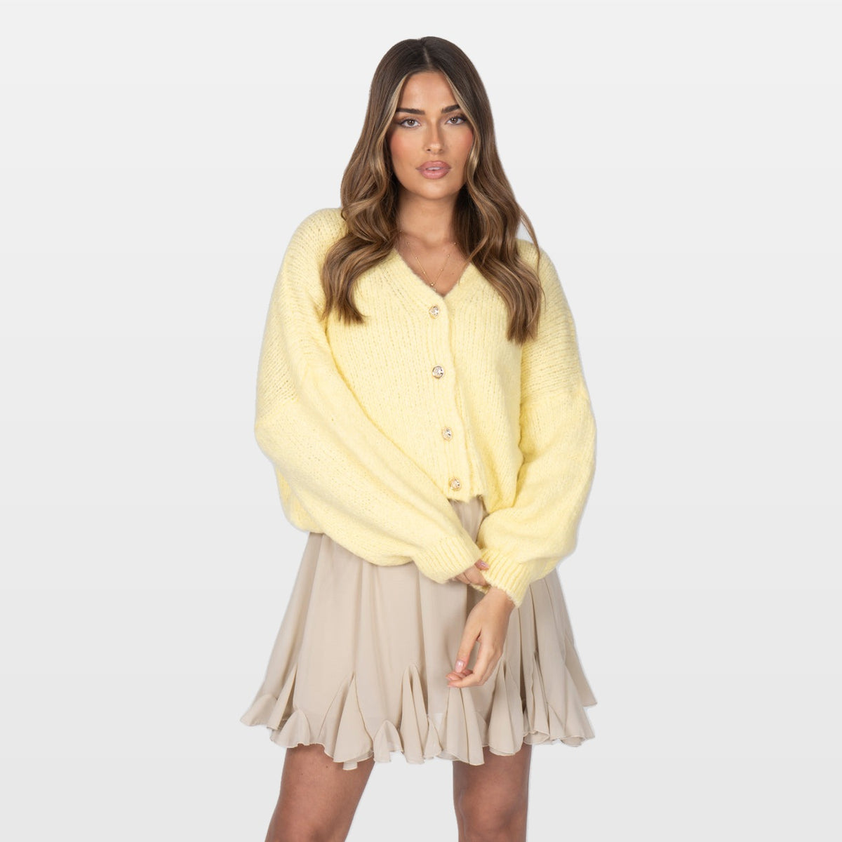 Carla | Cárdigan corto oversize con cuello en V