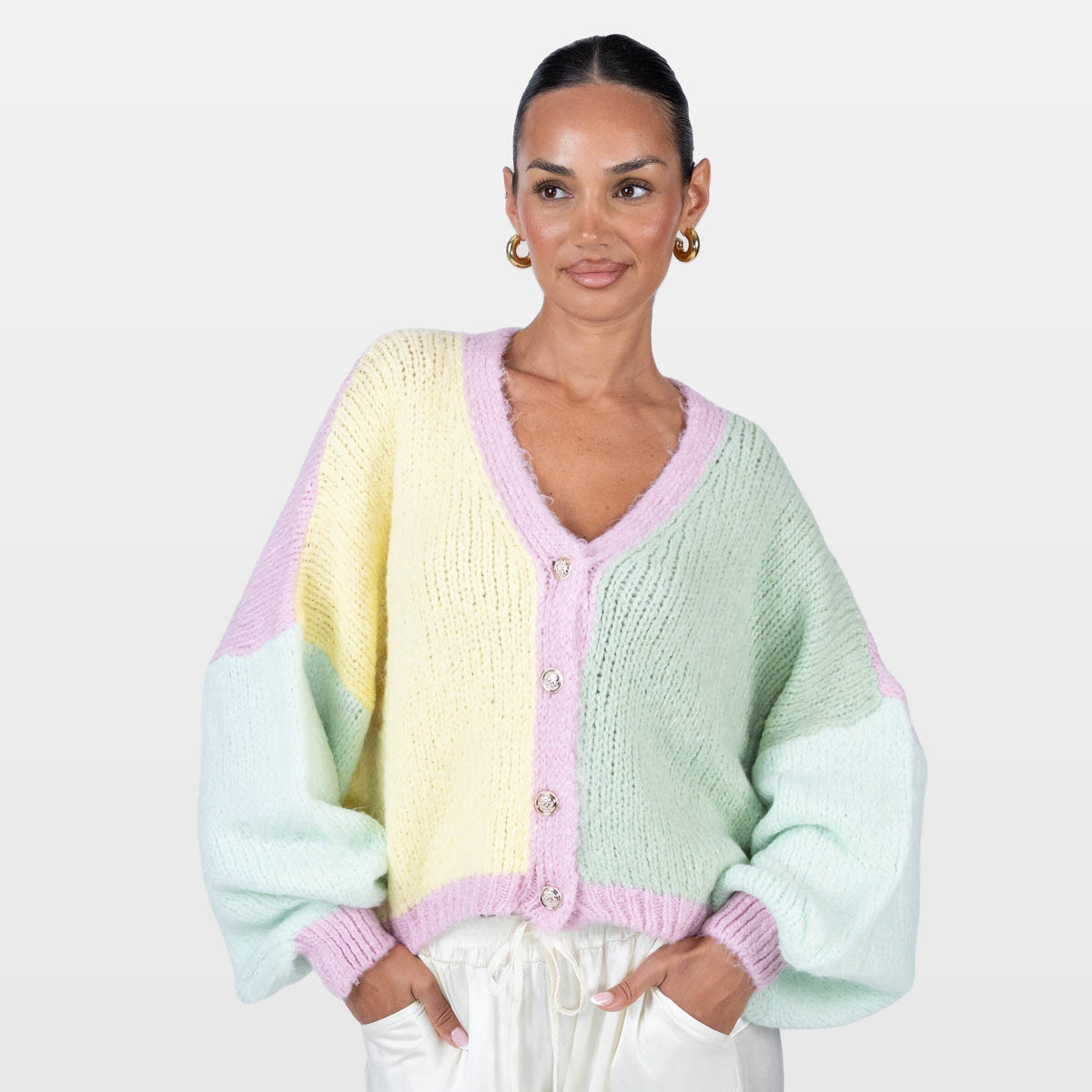 Fiamma | Cárdigan oversize de terciopelo pastel
