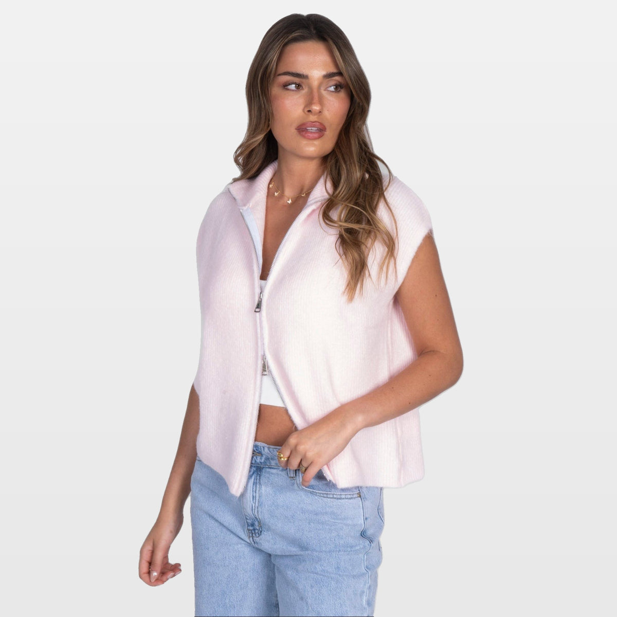 Nella | Chaleco de punto oversize con cremallera