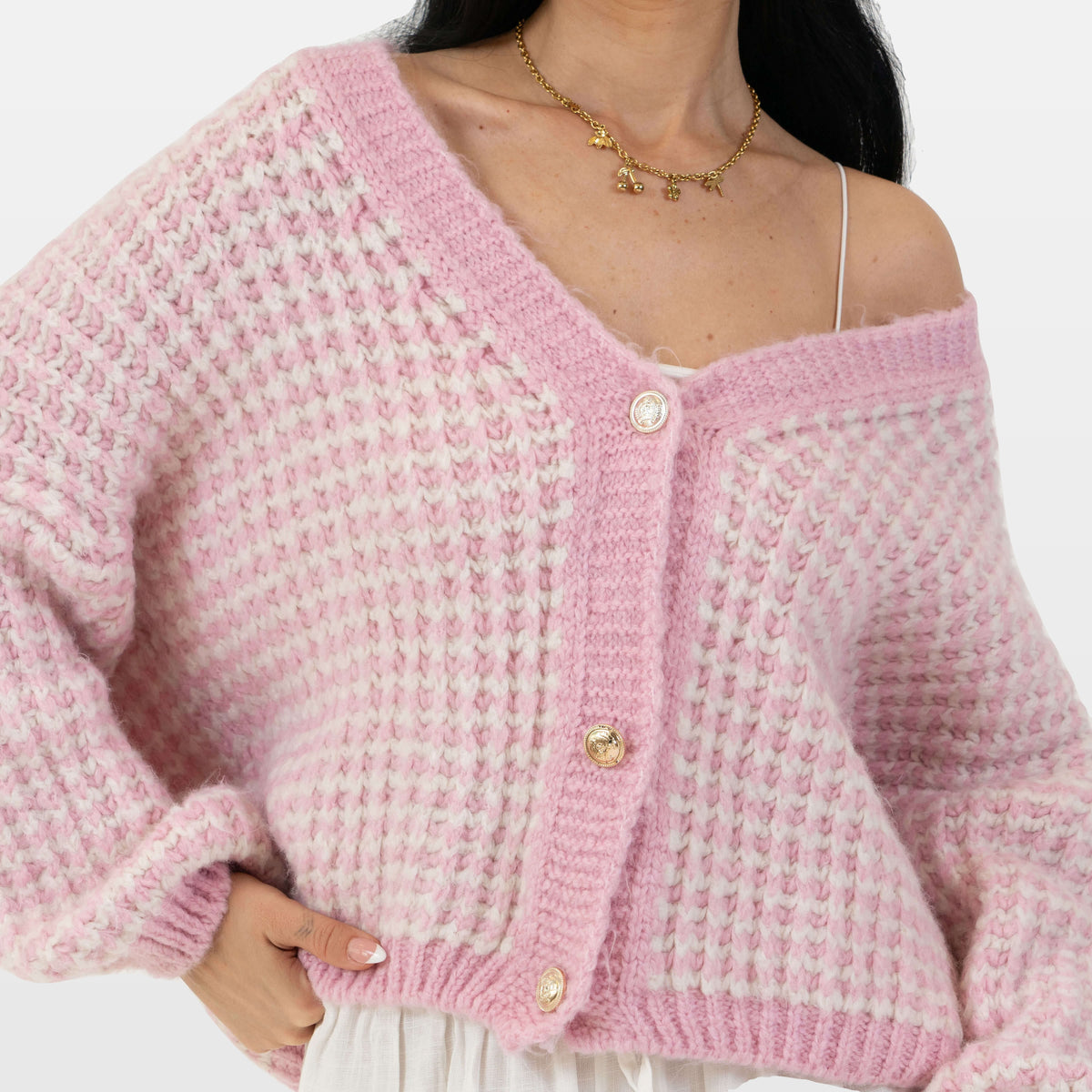 Lucilla | Cárdigan oversize de punto gofrado