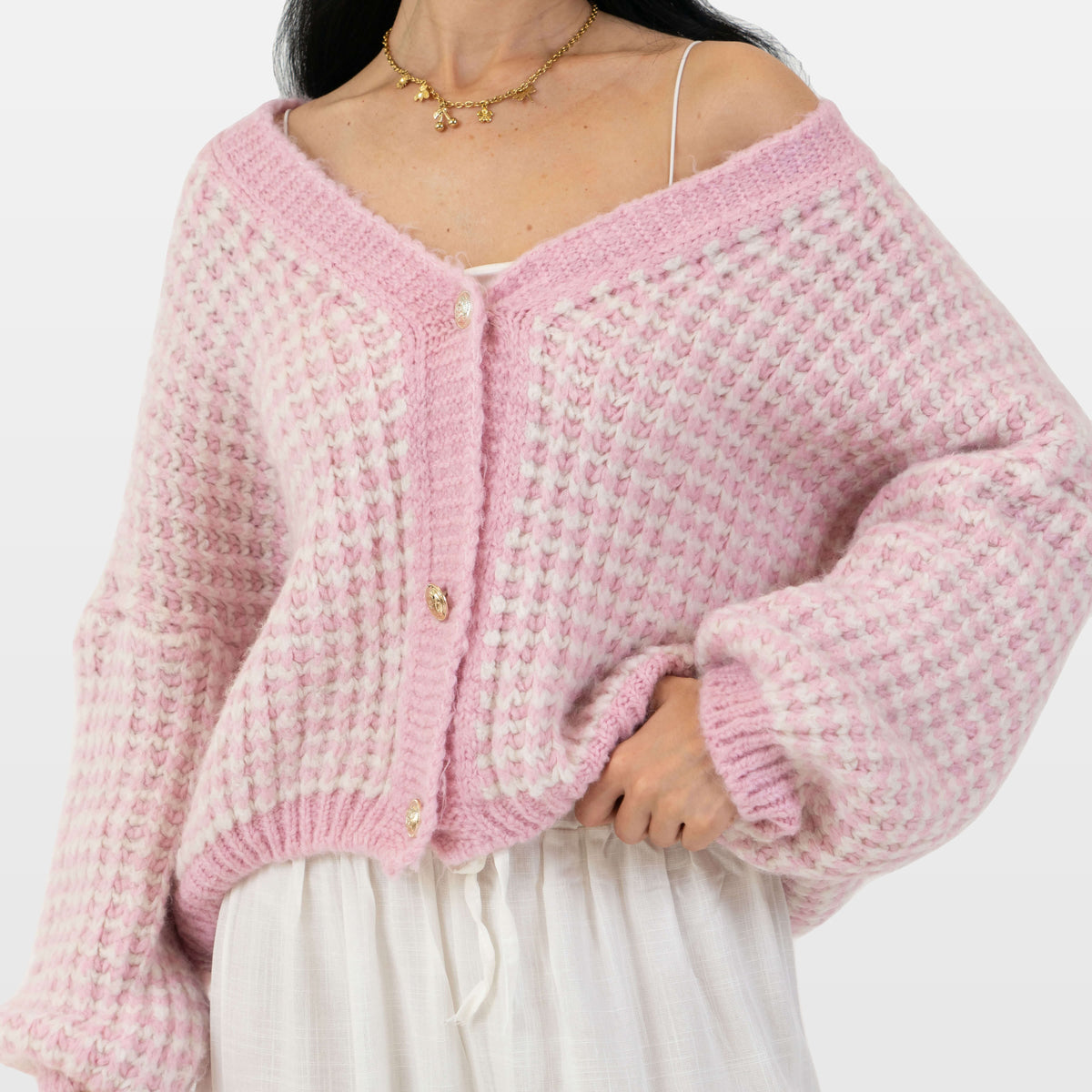 Lucilla | Cárdigan oversize de punto gofrado