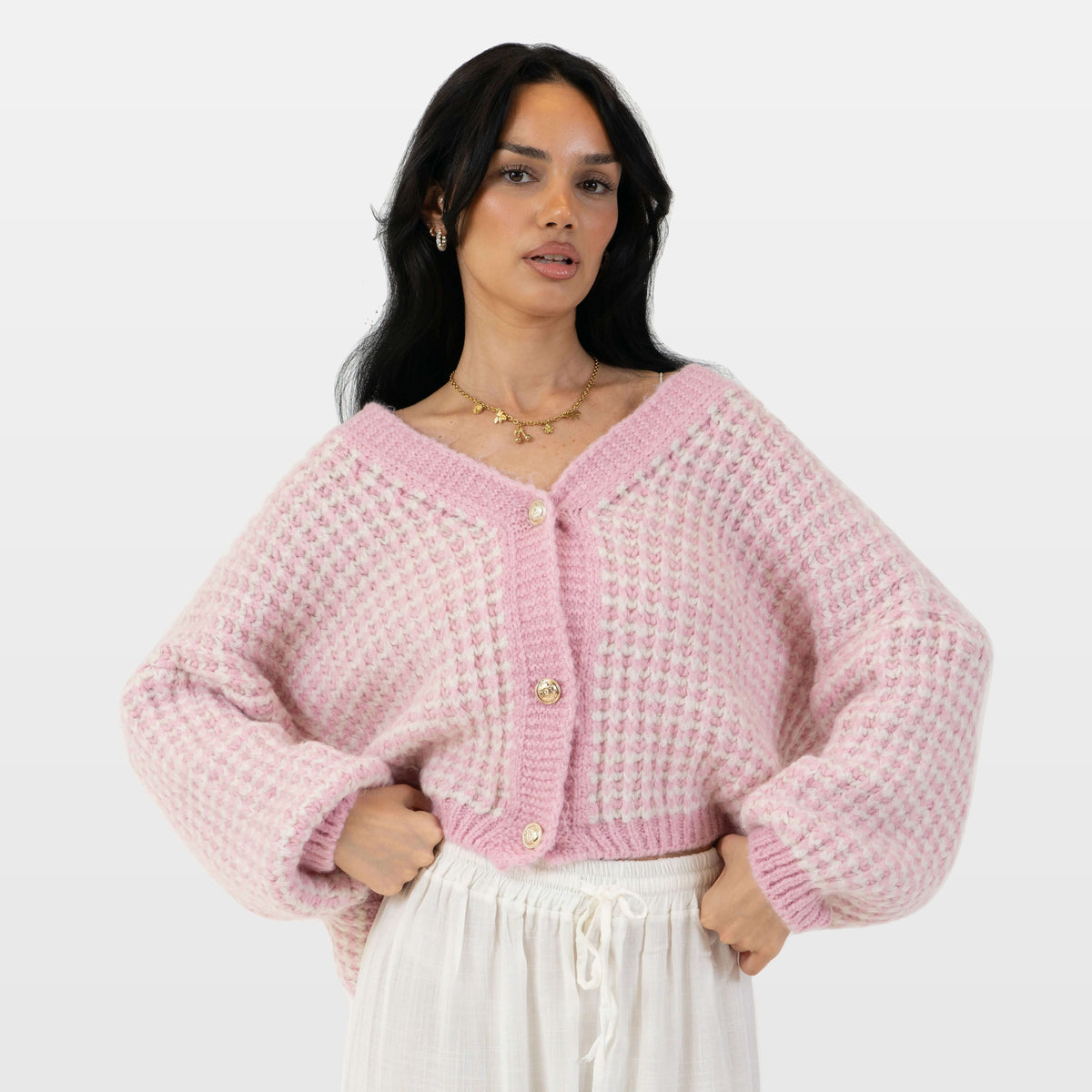 Lucilla | Cárdigan oversize de punto gofrado