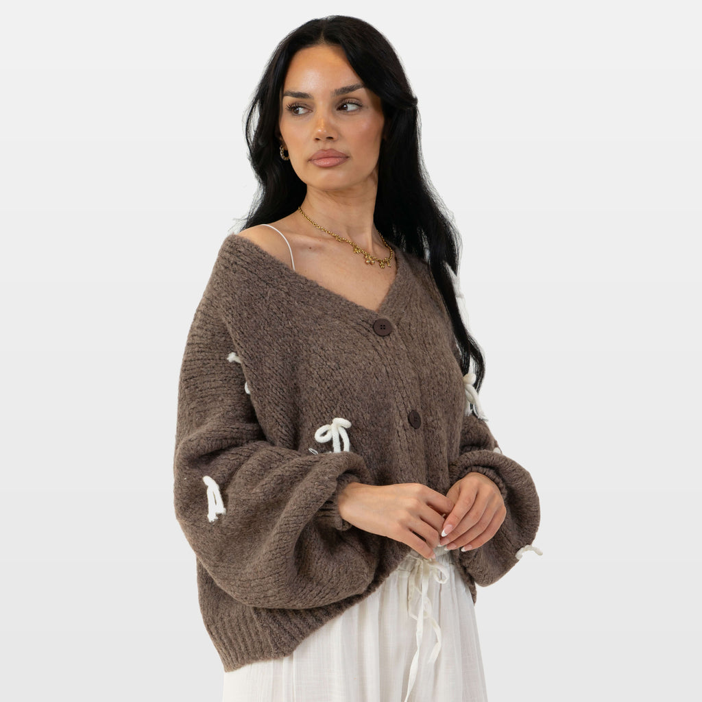 Letizia | Cárdigan oversize con mini lazos