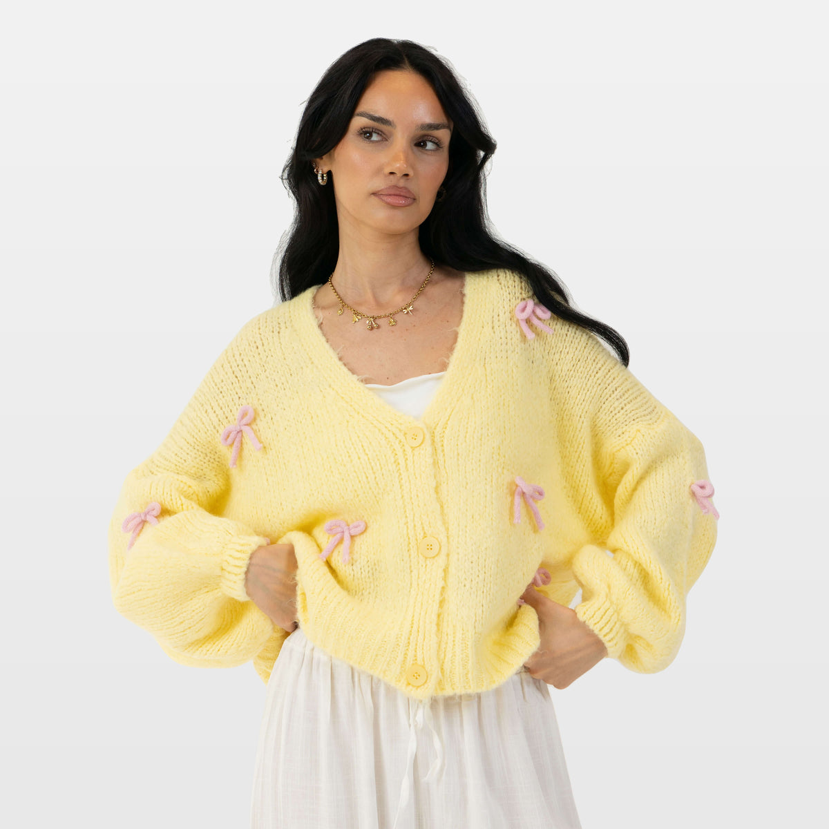 Letizia | Cárdigan oversize con mini lazos