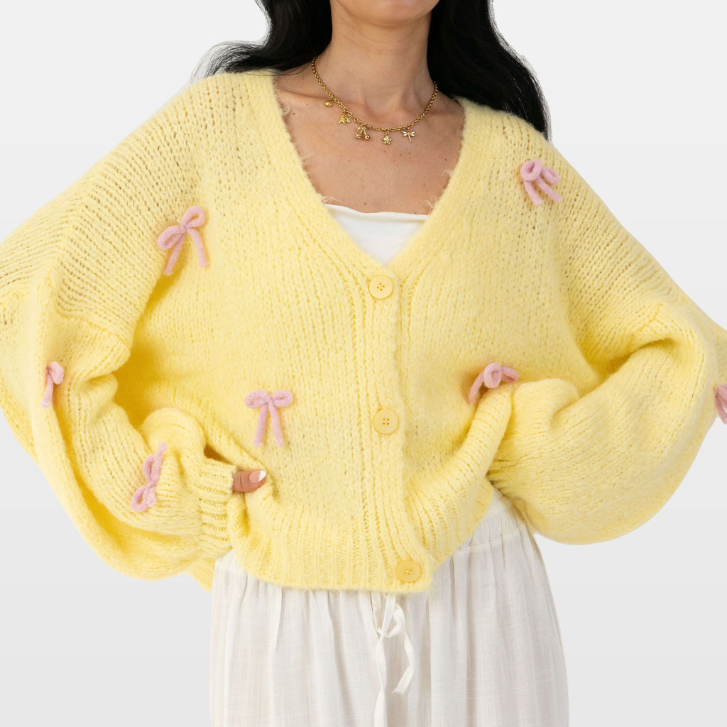 Letizia | Cárdigan oversize con mini lazos