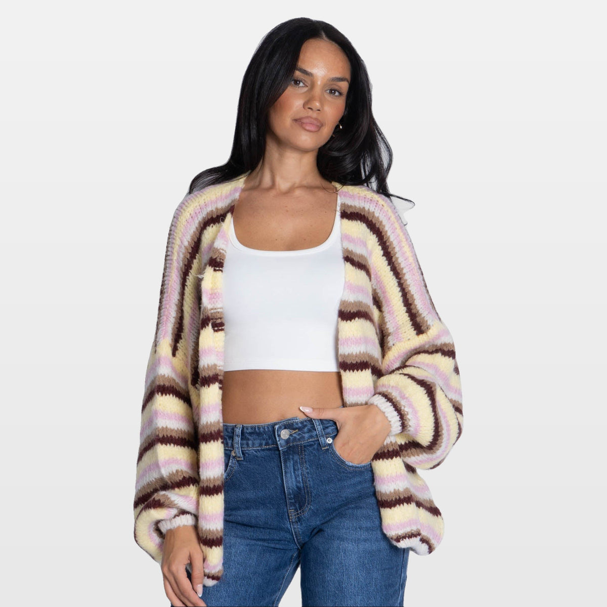 Camilla | Cárdigan casual oversize de rayas