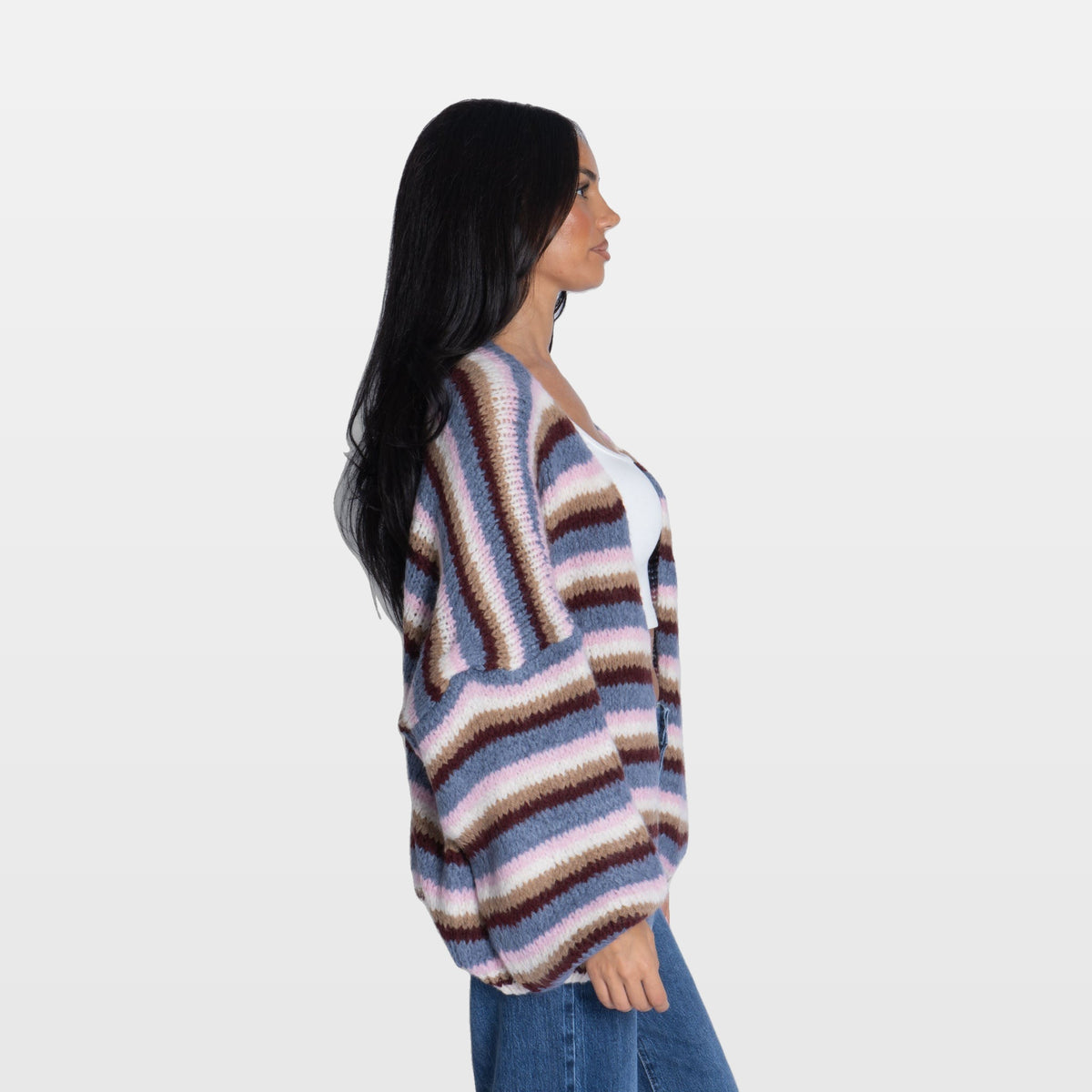 Camilla | Cárdigan casual oversize de rayas