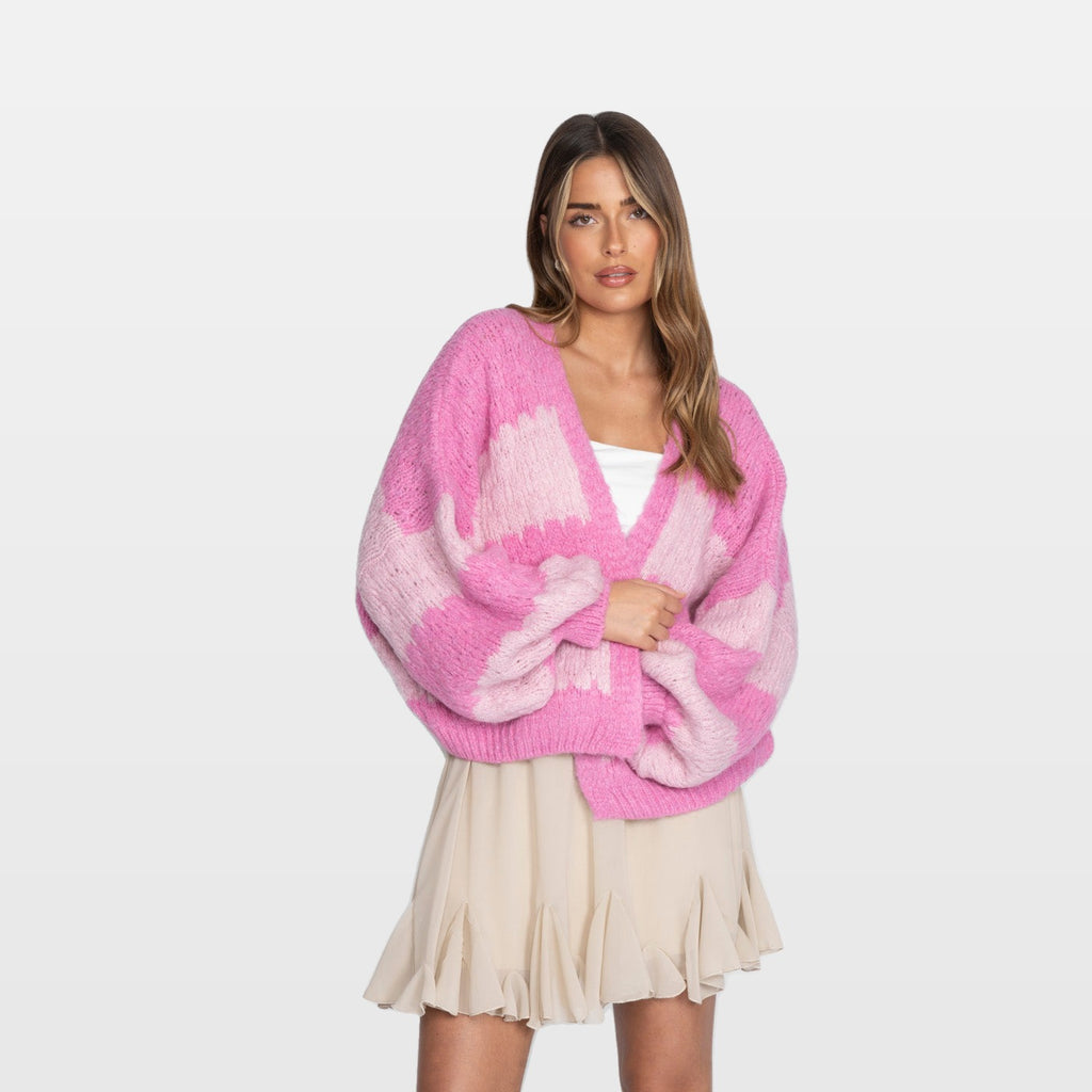 Mirella | Cárdigan extragrande de rayas llamativas