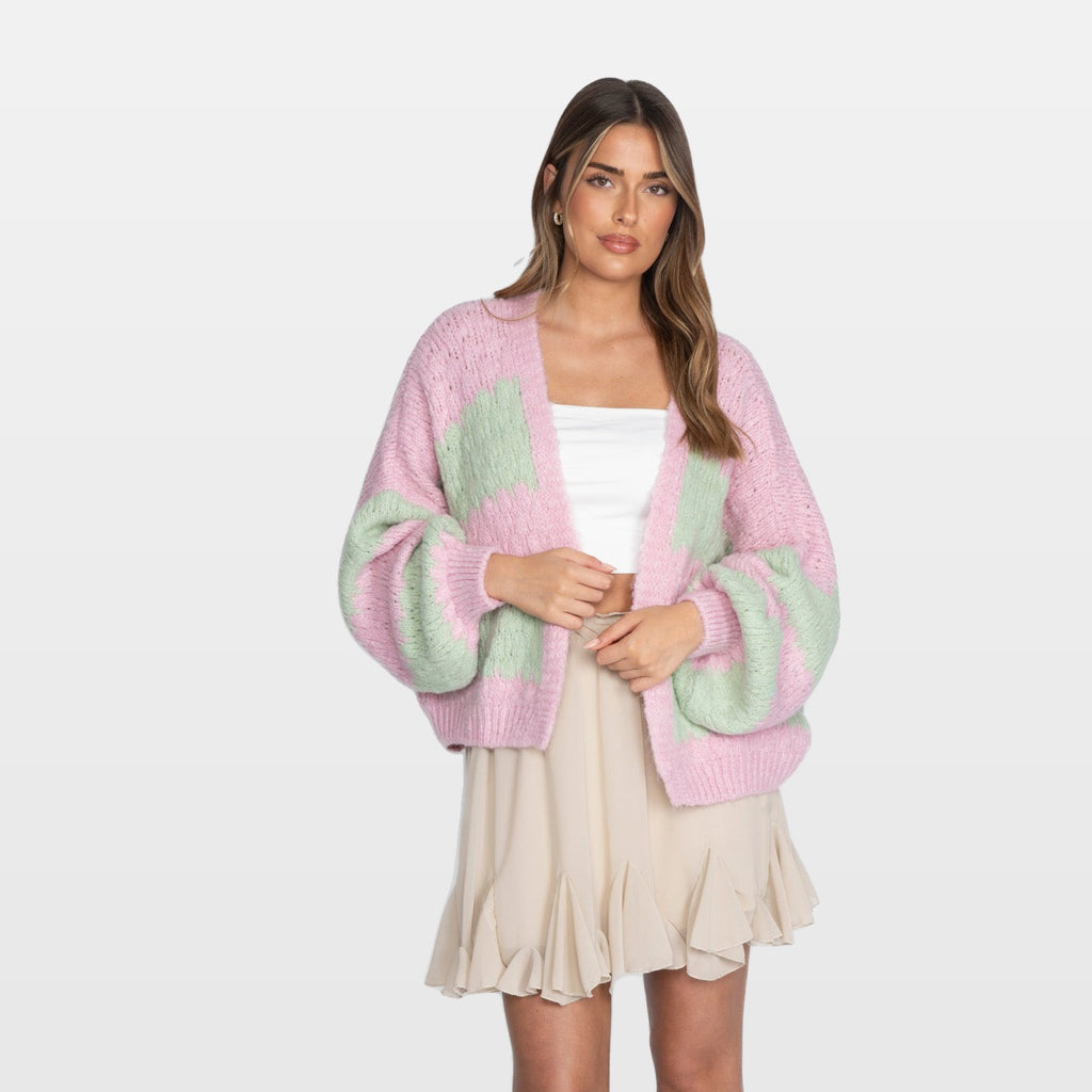 Mirella | Cárdigan extragrande de rayas llamativas