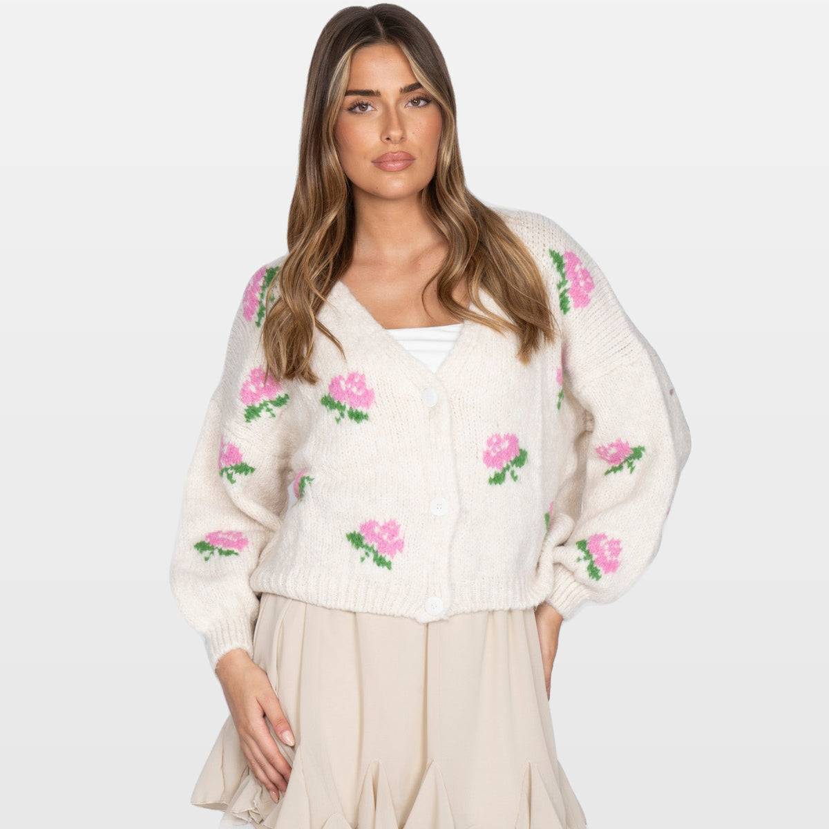 Tecla | Cárdigan rosa oversize