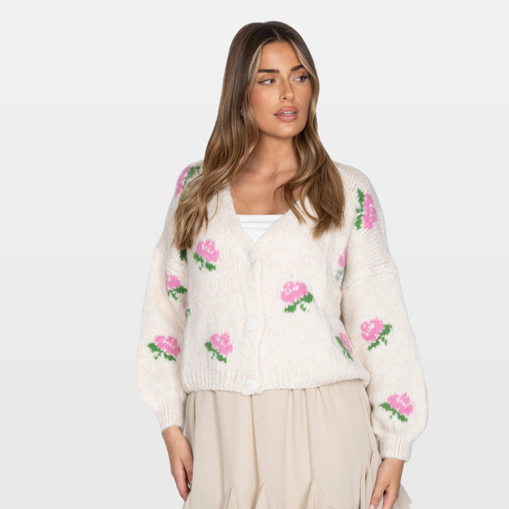 Tecla | Cárdigan rosa oversize