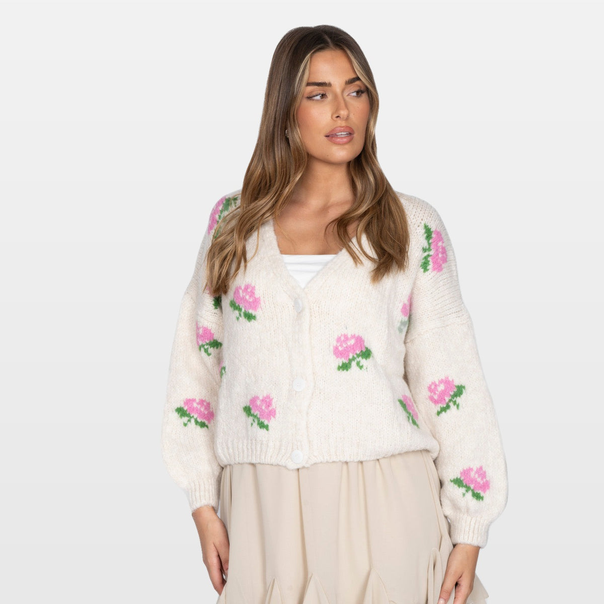 Tecla | Cárdigan rosa oversize