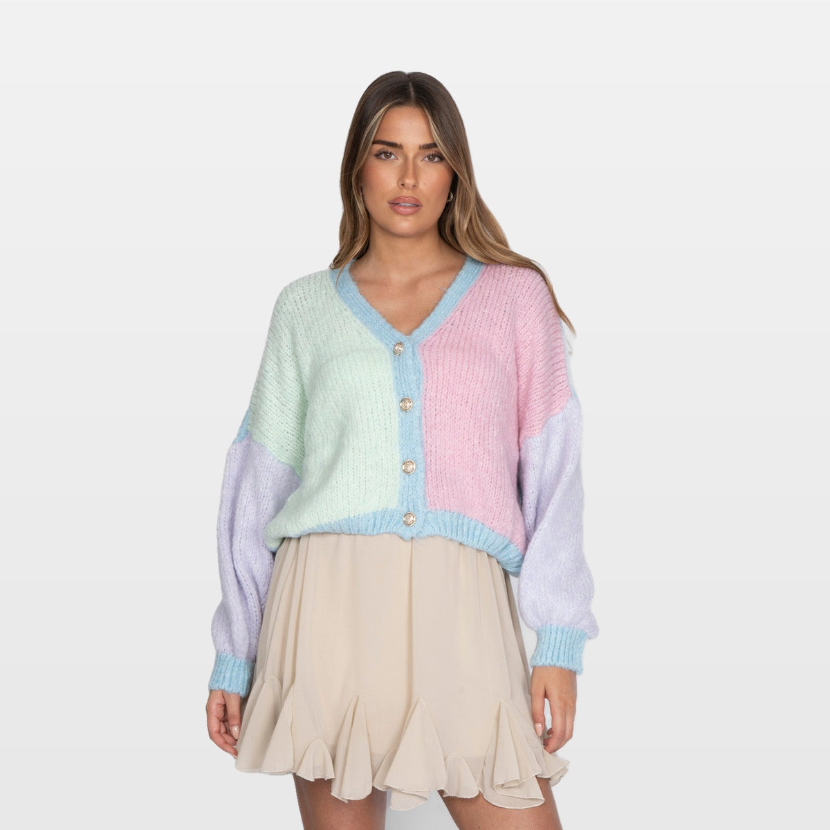 Fiamma | Cárdigan oversize de terciopelo pastel