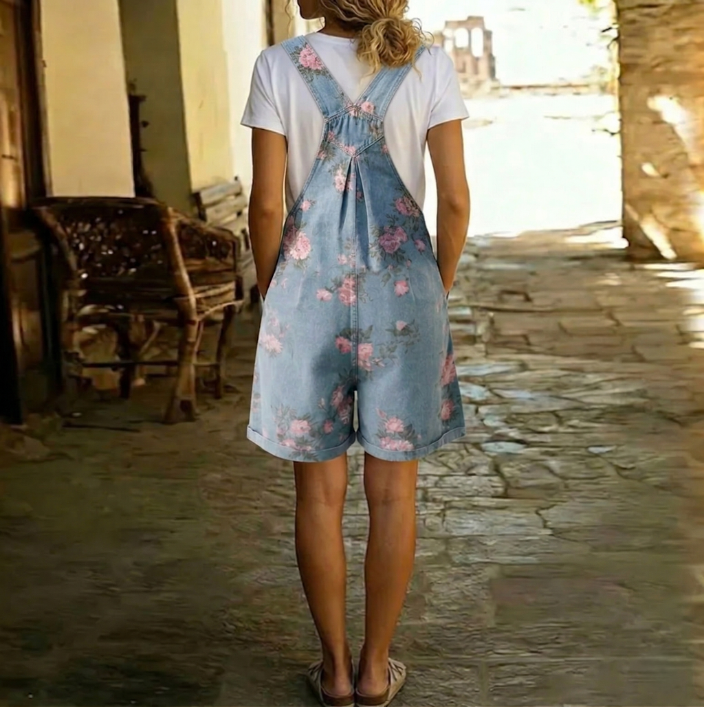 Judith | Conjunto Floral Denim Lavado Vintage Sensación Algodón Suave